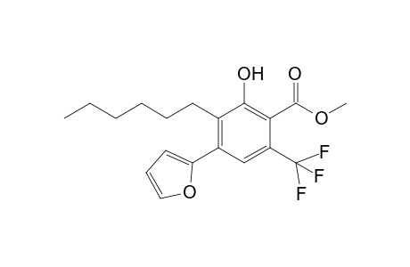 Methyl 2-hydroxy-3-hexyl-4-(2'-furyl)-6-(trifluoromethyl)-benzoate