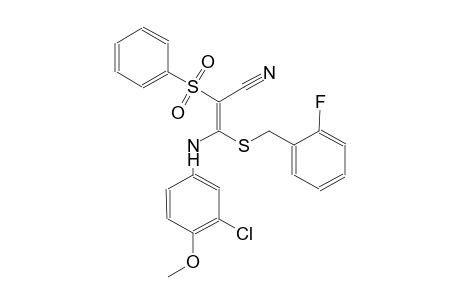 2-propenenitrile, 3-[(3-chloro-4-methoxyphenyl)amino]-3-[[(2-fluorophenyl)methyl]thio]-2-(phenylsulfonyl)-, (2E)-