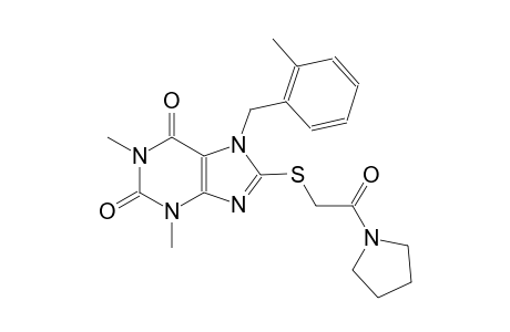 1,3-dimethyl-7-(2-methylbenzyl)-8-{[2-oxo-2-(1-pyrrolidinyl)ethyl]sulfanyl}-3,7-dihydro-1H-purine-2,6-dione