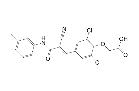{2,6-dichloro-4-[(1E)-2-cyano-3-oxo-3-(3-toluidino)-1-propenyl]phenoxy}acetic acid