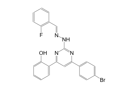 benzaldehyde, 2-fluoro-, [4-(4-bromophenyl)-6-(2-hydroxyphenyl)-2-pyrimidinyl]hydrazone