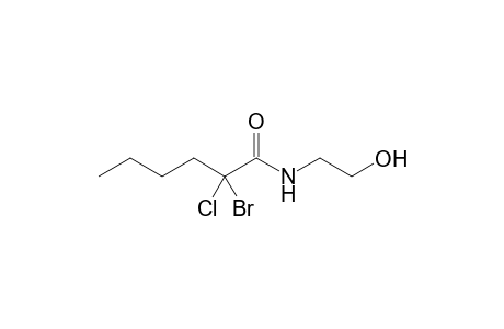 N-(2-Hydroxyethyl)-2-bromo-2-chlorohexanamide