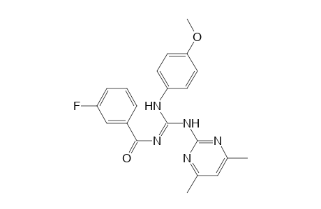 N-(4,6-Dimethyl-pyrimidin-2-yl)-N'-(3-fluoro-benzoyl)-N''-(4-methoxy-phenyl)-guanidine