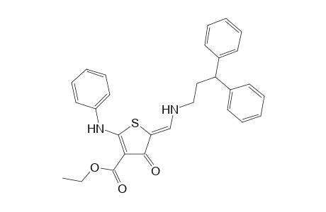 (5Z)-2-anilino-5-[(3,3-diphenylpropylamino)methylene]-4-keto-thiophene-3-carboxylic acid ethyl ester