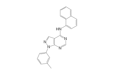 1-(3-Methylphenyl)-N-(1-naphthalenyl)-4-pyrazolo[3,4-d]pyrimidinamine