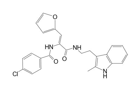 4-Chloro-N-[2-(2-furyl)-1-({[2-(2-methyl-1H-indol-3-yl)ethyl]amino}carbonyl)ethenyl]benzamide