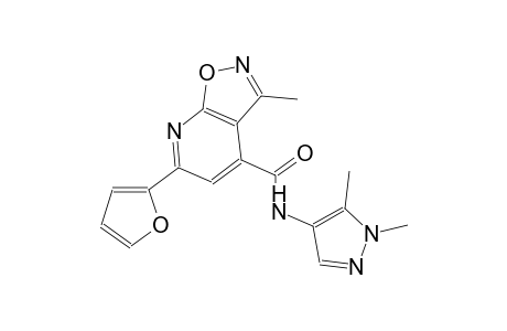 isoxazolo[5,4-b]pyridine-4-carboxamide, N-(1,5-dimethyl-1H-pyrazol-4-yl)-6-(2-furanyl)-3-methyl-