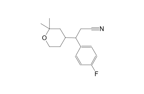 3-(2,2-dimethyltetrahydro-2H-pyran-4-yl)-3-(4-fluorophenyl)propanenitrile