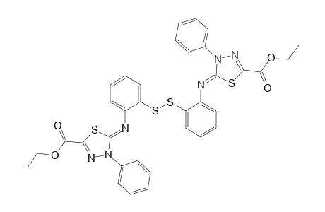 BIS-[2-(5-ETHOXYCARBONYL-3-PHENYL-1,3,4-THIADIAZOL-2-YLIDENEAMINO)-PHENYL]-DISULFIDE