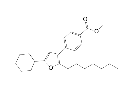 2-Heptyl-3-(4'-methoxycarbonylphenyl)-5-(cyclohexyl)furan