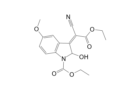 Methyl (Z)-3-(1-cyano-2-ethoxy-2-oxoethylidene)-2,3-dihydro-2-hydroxy-5-methoxy-1H-indole-1-carboxylate