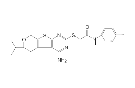 2-[(4-amino-6-isopropyl-5,8-dihydro-6H-pyrano[4',3':4,5]thieno[2,3-d]pyrimidin-2-yl)sulfanyl]-N-(4-methylphenyl)acetamide