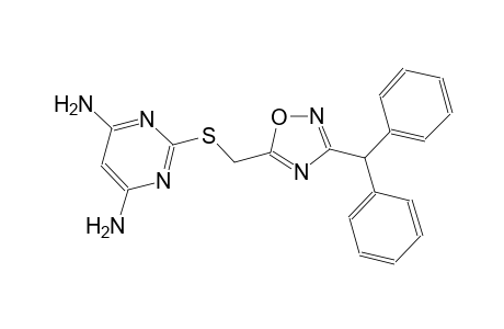 2-{[(3-benzhydryl-1,2,4-oxadiazol-5-yl)methyl]sulfanyl}-4,6-pyrimidinediamine
