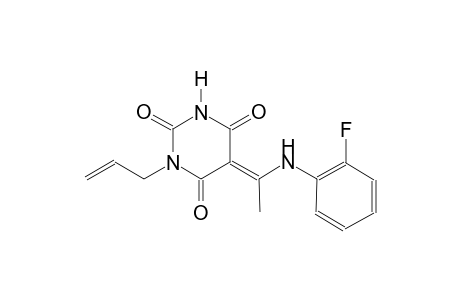 (5E)-1-allyl-5-[1-(2-fluoroanilino)ethylidene]-2,4,6(1H,3H,5H)-pyrimidinetrione