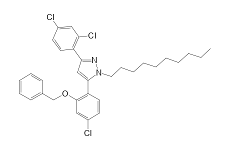 5-(2-BENZYLOXY-4-CHLOROPHENYL)-3-(2,4-DICHLOROPHENYL)-1-DECYL-PYRAZOLE