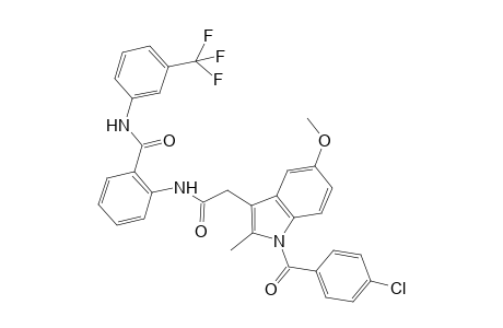 1H-Indole-3-acetamide, 1-(4-chlorobenzoyl)-5-methoxy-2-methyl-N-[2-[[[3-(trifluoromethyl)phenyl]amino]carbonyl]phenyl]-