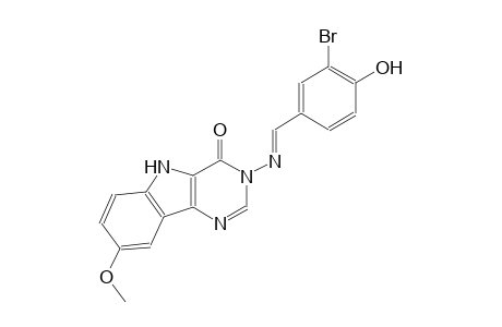 3-{[(E)-(3-bromo-4-hydroxyphenyl)methylidene]amino}-8-methoxy-3,5-dihydro-4H-pyrimido[5,4-b]indol-4-one