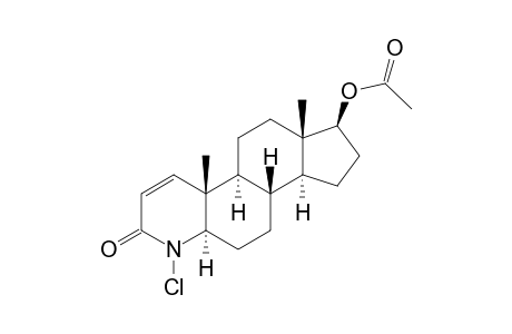 N-Chloro-17-.beta.-acetoxy-4-aza-5-.alpha.-androst-1-en-3-one