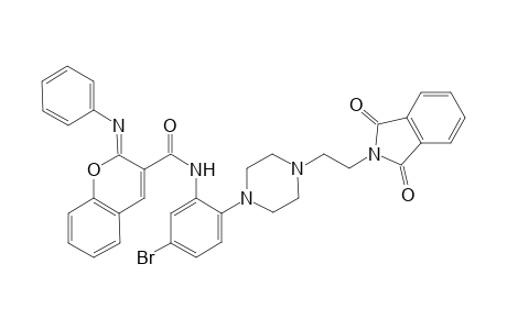 N-(5-Bromo-2-(4-(2-phthalimidoethyl)piperazin-1-yl)phenyl)-2-(phenylimino)-2H-chromene-3-carboxamide