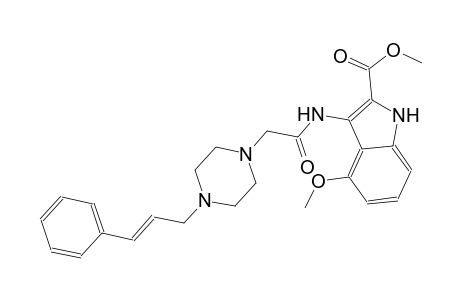methyl 4-methoxy-3-[({4-[(2E)-3-phenyl-2-propenyl]-1-piperazinyl}acetyl)amino]-1H-indole-2-carboxylate