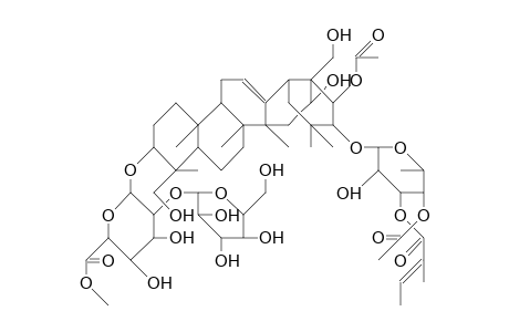 21-O.beta.-D-Fucopyranosyl-3-O-[.beta.-D-glucopyranosyl-(1->2).beta.-D-glucuronopyranosyl]-protoaescigenin