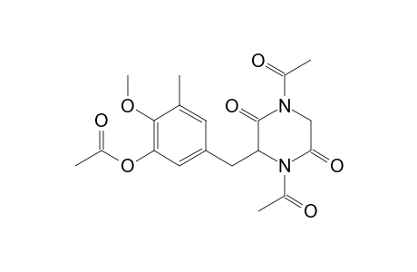 1,4-Diacetyl-3-(4-methoxy-5-acetoxy-3-methylbenzyl)-2,5-piperazinedione