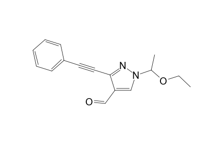 1-(1-Ethoxyethyl)-3-(phenylethynyl)-1H-pyrazole-4-carbaldehyde