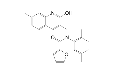 N-(2,5-dimethylphenyl)-N-[(2-hydroxy-7-methyl-3-quinolinyl)methyl]-2-furamide