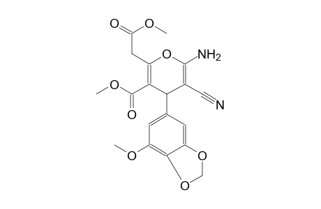 4H-pyran-2-acetic acid, 6-amino-5-cyano-4-(7-methoxy-1,3-benzodioxol-5-yl)-3-(methoxycarbonyl)-, methyl ester