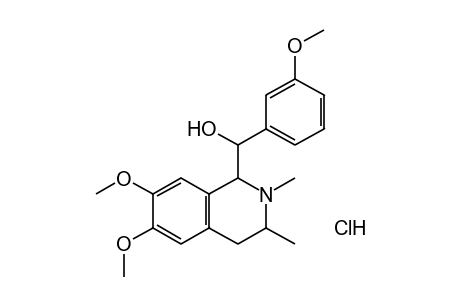6,7-DIMETHOXY-2,3-DIMETHYL-alpha-(m-METHOXYPHENYL)-1,2,3,4-TETRAHYDRO-1-ISOQUINOLINEMETHANOL, HYDROCHLORIDE