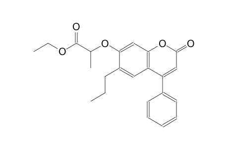ethyl 2-[(2-oxo-4-phenyl-6-propyl-2H-chromen-7-yl)oxy]propanoate
