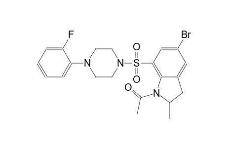 1H-indole, 1-acetyl-5-bromo-7-[[4-(2-fluorophenyl)-1-piperazinyl]sulfonyl]-2,3-dihydro-2-methyl-