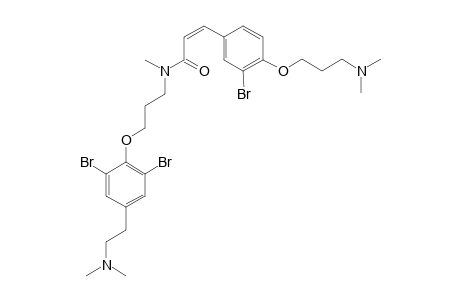 PSAMMAPLYSENE_C;CIS_ISOMER;(2-Z)-3-{3-BROMO-4-[3-(DIMETHYLAMINO)-PROPOXY]-PHENYL}-N-(3-{2,6-DIBROMO-4-[2-(DIMETHYLAMINO)-ETHYL]