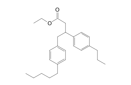 Benzenebutanoic acid, 4-pentyl-.beta.-(4-propylphenyl)-, ethyl ester
