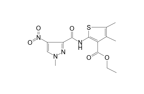 4,5-Dimethyl-2-[(1-methyl-4-nitro-pyrazole-3-carbonyl)amino]thiophene-3-carboxylic acid ethyl ester