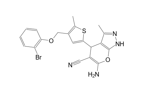6-amino-4-{4-[(2-bromophenoxy)methyl]-5-methyl-2-thienyl}-3-methyl-1,4-dihydropyrano[2,3-c]pyrazole-5-carbonitrile