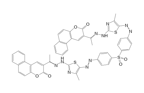 2,2'-((2,2'-(5,5'-((Sulfonylbis(4,1-phenylene))bis(diazene-2,1-diyl))bis(4-methylthiazole-5,2-diyl))bis(hydrazin-2-yl-1-ylidene))bis(ethan-1-yl-1-ylidene))bis(3H-benzo[f]chromen-3-one)