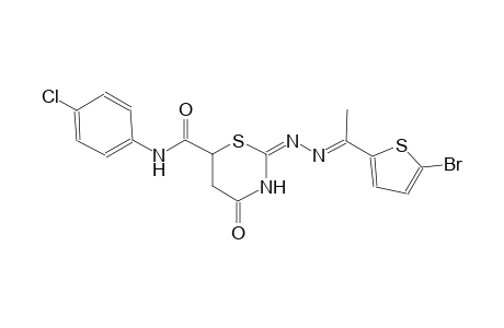 (2E)-2-{(2E)-2-[1-(5-bromo-2-thienyl)ethylidene]hydrazono}-N-(4-chlorophenyl)-4-oxo-1,3-thiazinane-6-carboxamide