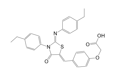 [4-((Z)-{(2Z)-3-(4-ethylphenyl)-2-[(4-ethylphenyl)imino]-4-oxo-1,3-thiazolidin-5-ylidene}methyl)phenoxy]acetic acid