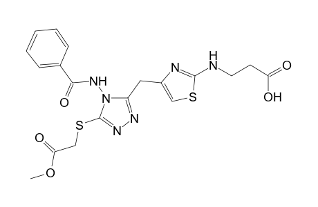 3-{N-[4-(4-(Benzoylamino)-5-[(2-methoxy-2-oxoethyl)-sulfanyl]-4H-1,2,4-triazol-3-ylmethyl)-1,3-thiazol-2-yl]amino}-propanoic acid