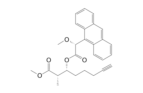 (2S,3R)-3-O-[(-)-(R)-.alpha.-methoxy-.alpha.-(9-anthryl)acetyl]-2-methyloct-7-ynoic methyl ester