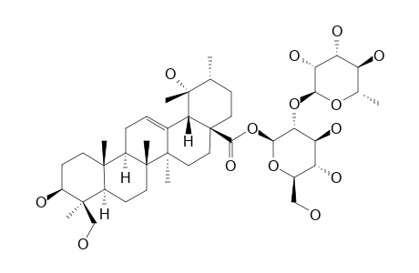 SAPONIN-T2;ROTUNGENIC-ACID-28-O-ALPHA-L-RHAMNOPYRANOSYL-(1->2)-BETA-D-GLUCOPYRANOSIDE