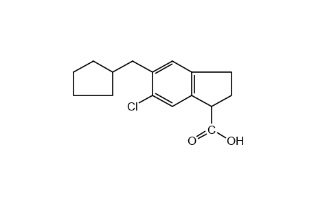 (+/-)-6-chloro-5-(cyclopentylmethyl)-1-indancarboxylic acid