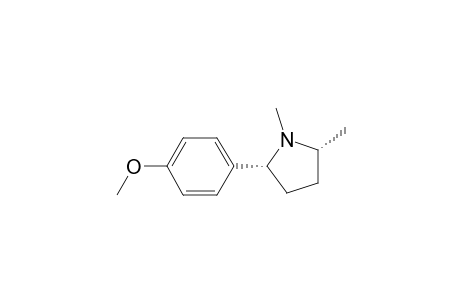 Pyrrolidine, 2-(4-methoxyphenyl)-1,5-dimethyl-, cis-(.+-.)-