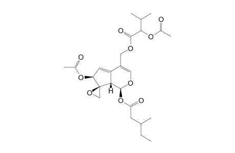 3-methylvaleric acid [(1S,6S,7S,7aS)-6-acetoxy-4-[(2-acetoxy-3-methyl-butanoyl)oxymethyl]spiro[6,7a-dihydro-1H-cyclopenta[c]pyran-7,2'-oxirane]-1-yl] ester
