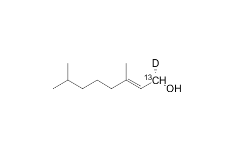 (S)-(1-(13)C,1-(2)H)-6,7-dihydrogeraniol