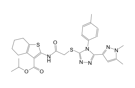 isopropyl 2-[({[5-(1,5-dimethyl-1H-pyrazol-3-yl)-4-(4-methylphenyl)-4H-1,2,4-triazol-3-yl]sulfanyl}acetyl)amino]-4,5,6,7-tetrahydro-1-benzothiophene-3-carboxylate