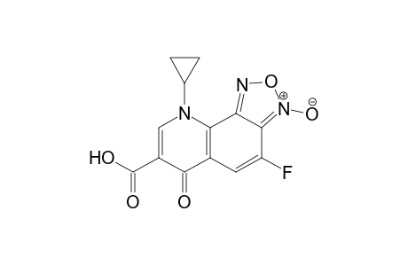 9-cyclopropyl-4-fluoranyl-3-oxidanidyl-6-oxidanylidene-[1,2,5]oxadiazolo[3,4-h]quinolin-3-ium-7-carboxylic acid