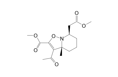 Methyl 3-acetyl-7-methoxycarbonylmethyl-3a-methyl-4,5,6,7-tetrahydro-3aH-isoxazolo[2,3-a]pyridine-2-carboxylate