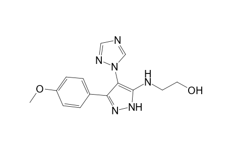 2-[[5-(4-methoxyphenyl)-4-(1,2,4-triazol-1-yl)-1H-pyrazol-3-yl]amino]ethanol